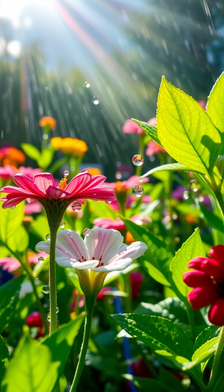 Best Unique Spring Rain Garden Phone Gorgeous Wallpaper